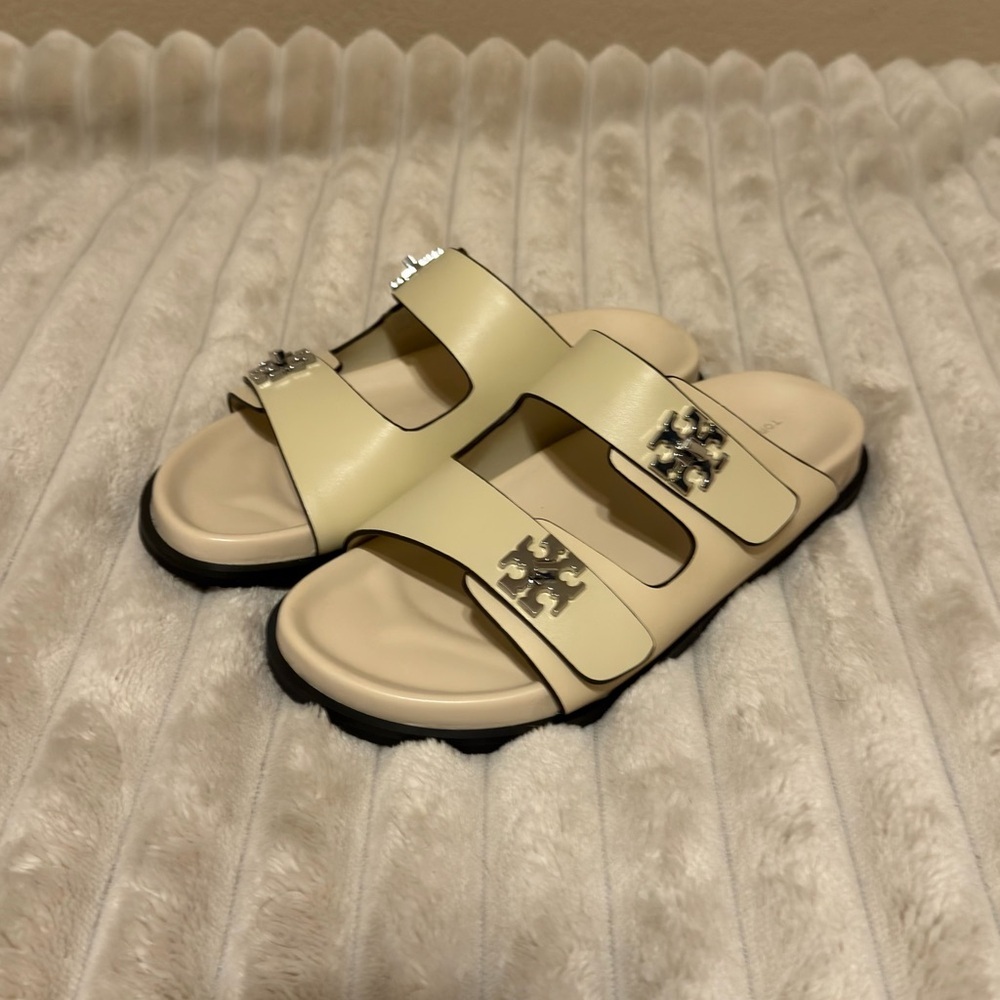 Tory Burch Turnlock Sport Slide Ash Cloud Women’s Size 7.5